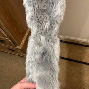 Luxe Faux Fur Scarf in Light Gray